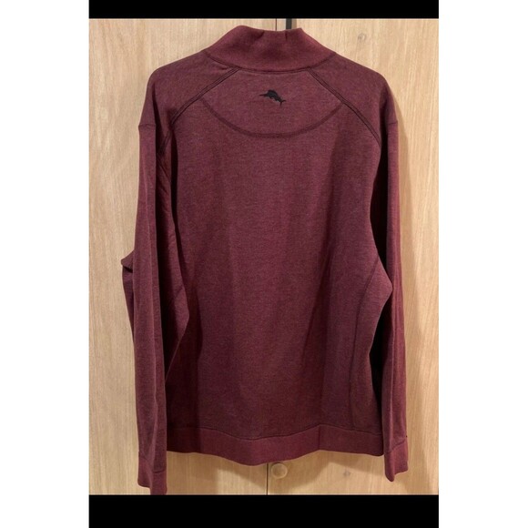 Tommy Bahama Mens Pullover Reversible 1/2 Zip Pinot Noir Size Large - Picture 3 of 6